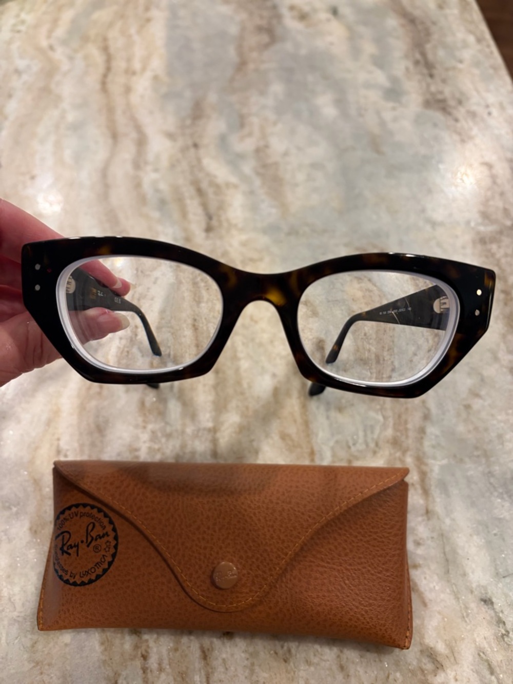 Ray-Ban Women's Tortoise Cat-Eye Glasses Frame, mod.ZENA, with case